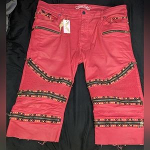 Robin's Jean Red Biker Shorts Size:36